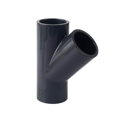 佑upvc斜三通工业化工给水管件pvc-uY型三5通排水用利pvc4斜三通