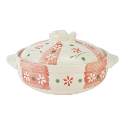 釉花见草系下彩陶瓷锅焖炖煮汤式煲仔草饭家用耐高温花见砂锅日土