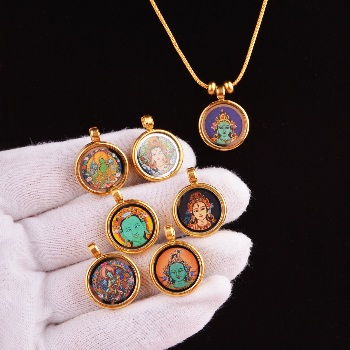 IOEKO黄铜画布唐卡吊坠