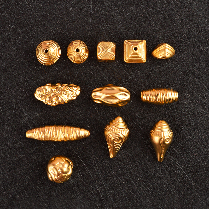 新款卷草纹隔珠多面螺纹珠锤纹