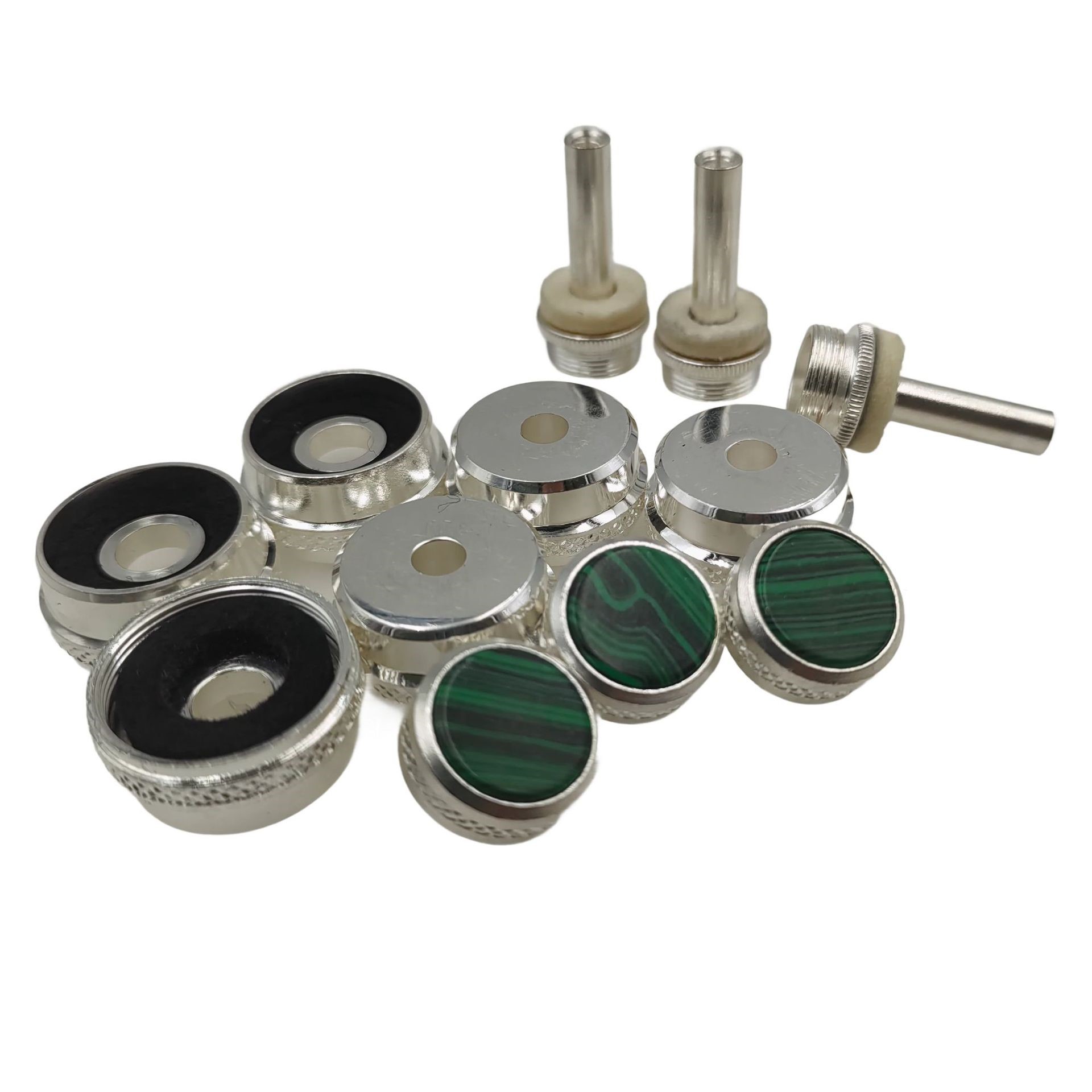 小号配件 小号巴哈按键扣 孔雀绿贝按钮 上盖 下盖 连接杆 铜扣