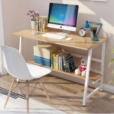 简易电脑桌书架组合书桌学习桌家用简约现代台式桌子办公桌写字台