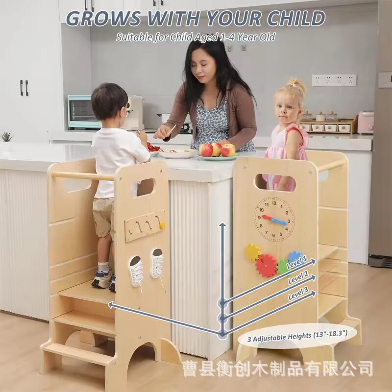 跨境蒙氏学习塔宝宝洗手梯幼儿洗漱台阶踩脚踏增高凳子