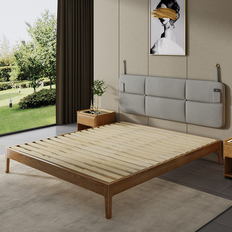 全实木榻榻米地台床双人白蜡木床无床头床架低箱床卯榫工艺纯实木