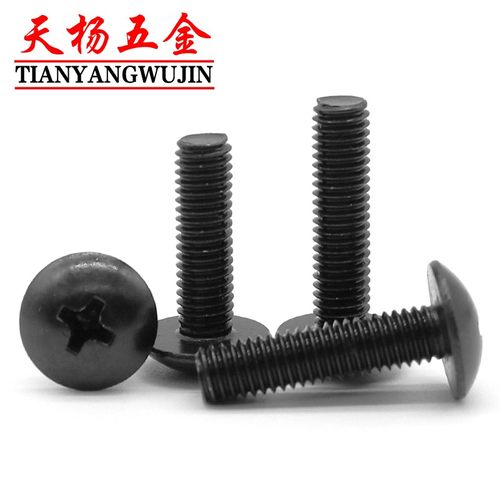 M2M3M4黑色304不锈钢大扁头十字螺钉TM伞头螺丝钉2.5*6x8x10x12mm