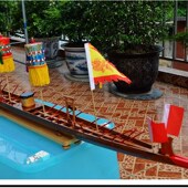 传统龙舟b模型 龙船模型家居饰品工艺船摆件抽象大型摆件