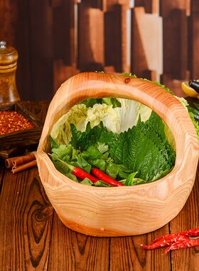 商用创意烤肉火锅店实木树根雕蔬C菜青菜拼盘篮茵茹类组合餐具摆