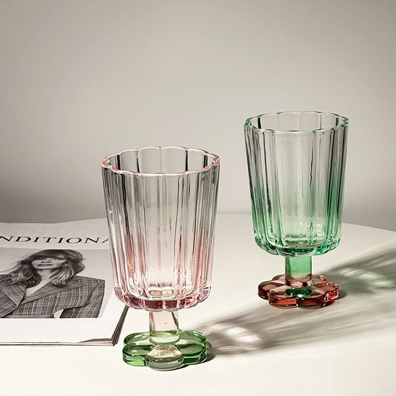 中古彩色玻璃杯家用耐热杯子磨砂雪糕矮脚M杯欧式冷饮杯装饰摆件,餐饮具,玻璃杯,淘宝优惠券,粉丝福利购,淘宝优惠卷