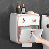 轻奢高级卫生间纸巾m盒厕所抽纸放纸盒免打孔厕纸洗手间卷纸置物