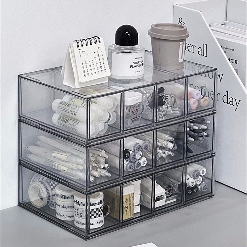 桌面收纳盒工位亚克力透明抽屉式多层学生宿舍R书桌杂物文具整理,收纳整理,桌面收纳盒,淘宝优惠券,粉丝福利购,淘宝优惠卷