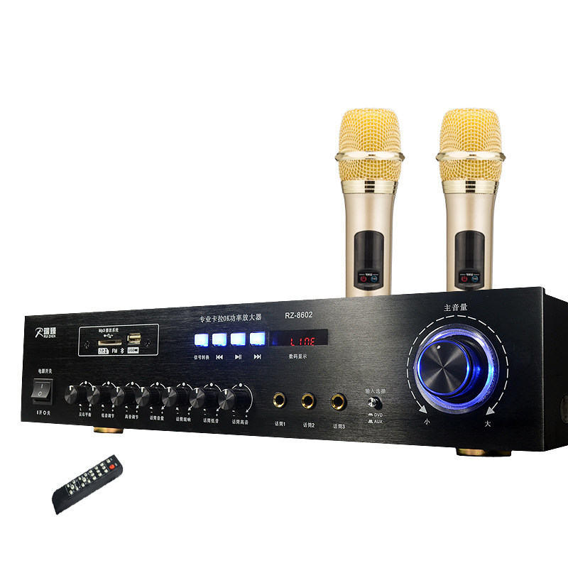 极速家用功放机卡拉OK大功率KTV蓝牙功放自带话筒会议教学音响套