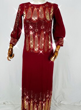 2021 High Quantity  New African Design Bazin Diamond Long Sl