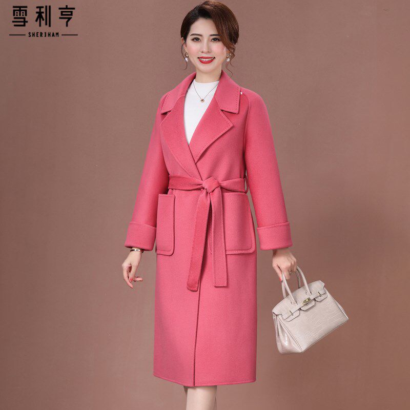 好货中年女装2025冬装新款妈妈双面绒羊毛呢大衣中年大码加厚呢子