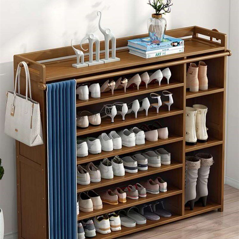 极速鞋架子家用实木多层防尘布艺鞋柜室内经济型好看简易现代门口