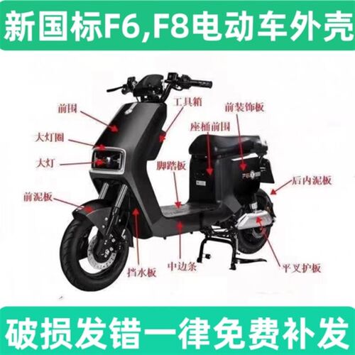 好货广环F6/F8塑料外壳烤漆件金箭雅迪五星钻豹新国标电动车全套