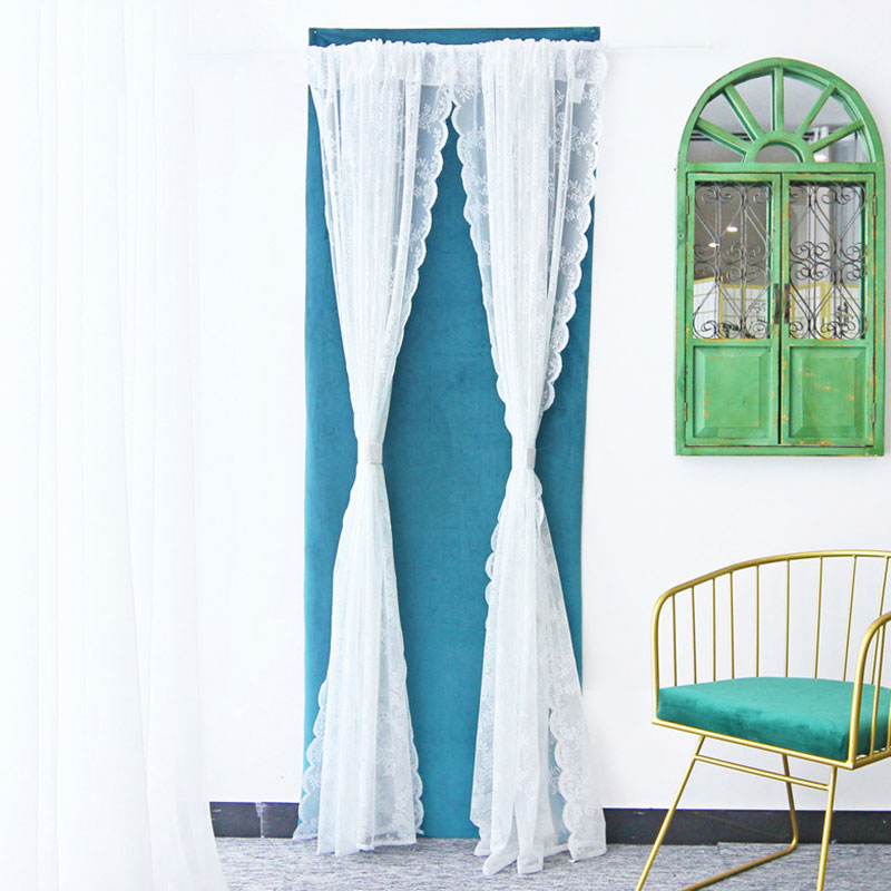 1PC Solid White Lace Window Curtains for Living Room balcony
