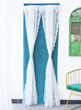 1PC Solid White Lace Window Curtains for Living Room balcony