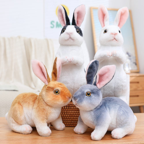 好货Easter Day Decoration Cute White Grey Standing Bunny