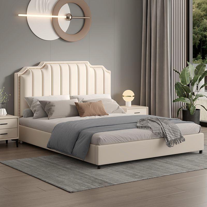 实木床双人1.8x2米猫爪皮1.2m床主卧大软包床现代简约1.5米结婚床