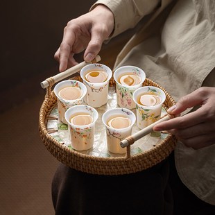 手绘冰种玉e瓷主人杯单杯陶瓷品茗杯家用羊脂玉白瓷茶杯喝茶具杯