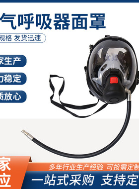 正压式空气呼吸器l面罩 呼吸器配件 全面罩 黄色 面罩加罐头
