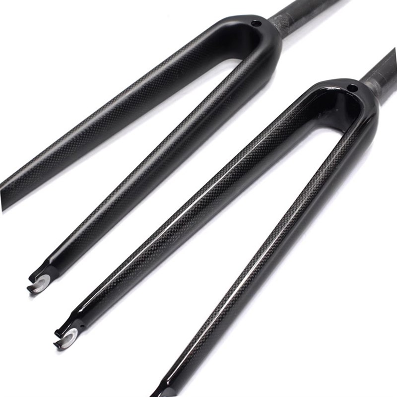 碳纤维公路自行车直管C刹(圈刹)前叉无避震硬叉Q快拆式3K 纹碳叉