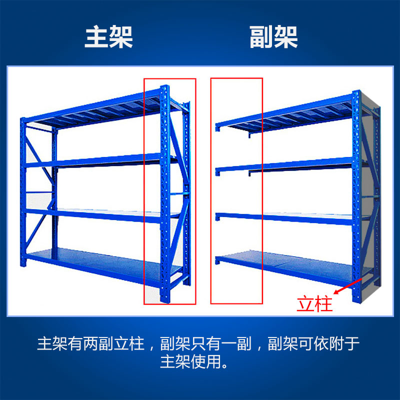 轻型货架置物架承重加o厚多层家用仓库房仓储货物铁架子储物收纳