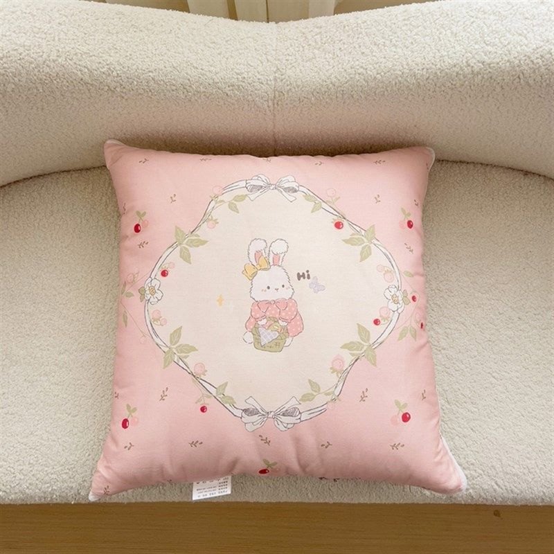 全棉四季抱枕被h子两用可折叠汽车载靠枕办公室午睡毯子抱枕二合