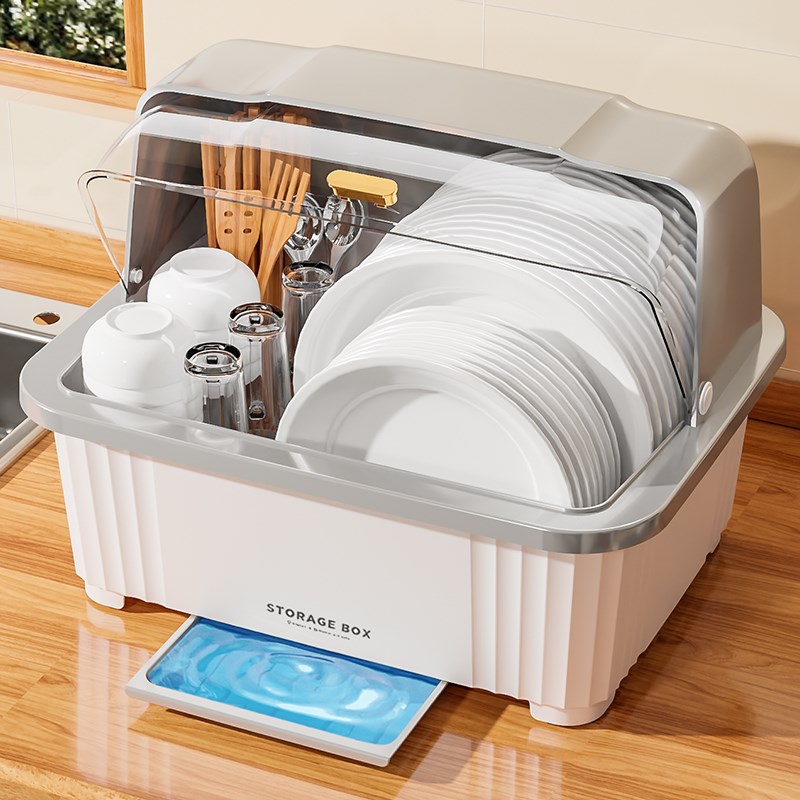 厨房碗盘柜装g碗筷收纳盒箱家用沥水碗架带盖子放碗碟碗盘置物架