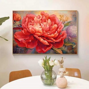 十字绣美轮美奂新款 复古油画风大牡丹花满绣46 n线绣客厅餐厅中式