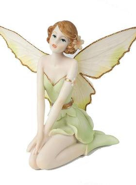厂家绿色花仙子女孩天使家居装饰摆件创意样板房礼品树脂工艺品