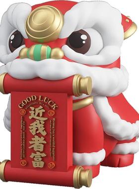 国潮醒狮舞狮摆件收银台前台喜庆装饰品客厅电视柜酒柜工艺品礼品