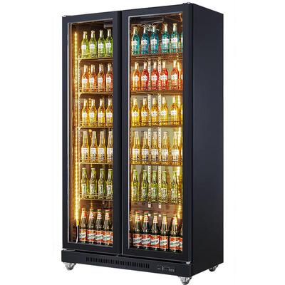 冷藏展示柜饮料冰柜双门风冷柜立式酒水柜商用保鲜柜厂家