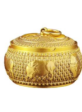 黄铜五牛烟灰缸带盖烟灰缸客厅家用办公室摆件