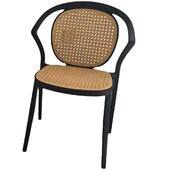 塑料藤编椅子加厚户外叠放餐椅现代简约网红靠背镂空书桌休闲凳子