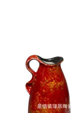 温颜色釉中国风花器、手工肌理、手工异形花摆件、水培、种花