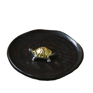 富甲一方线香插手拙粗陶香灰托盘合金小乌龟香器创意日用线香炉