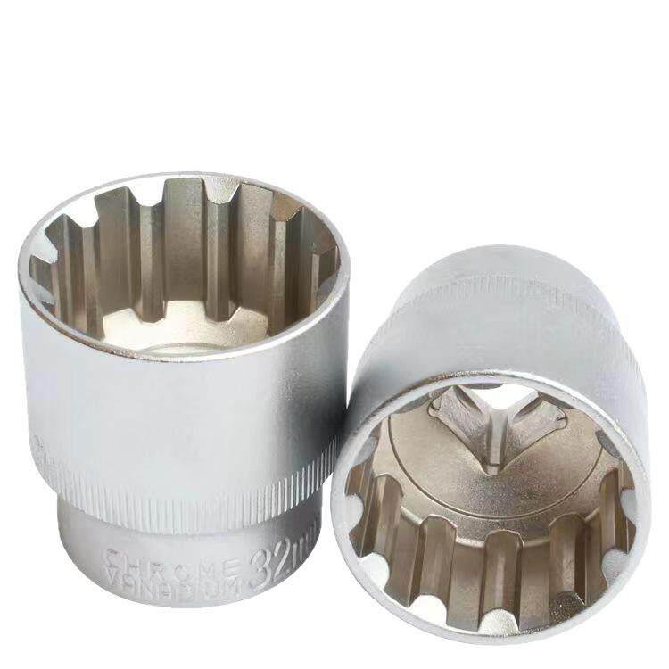 12角梅花齿型套筒1/2大飞异型套头套装/17/19/21棘轮扳手8-36mm