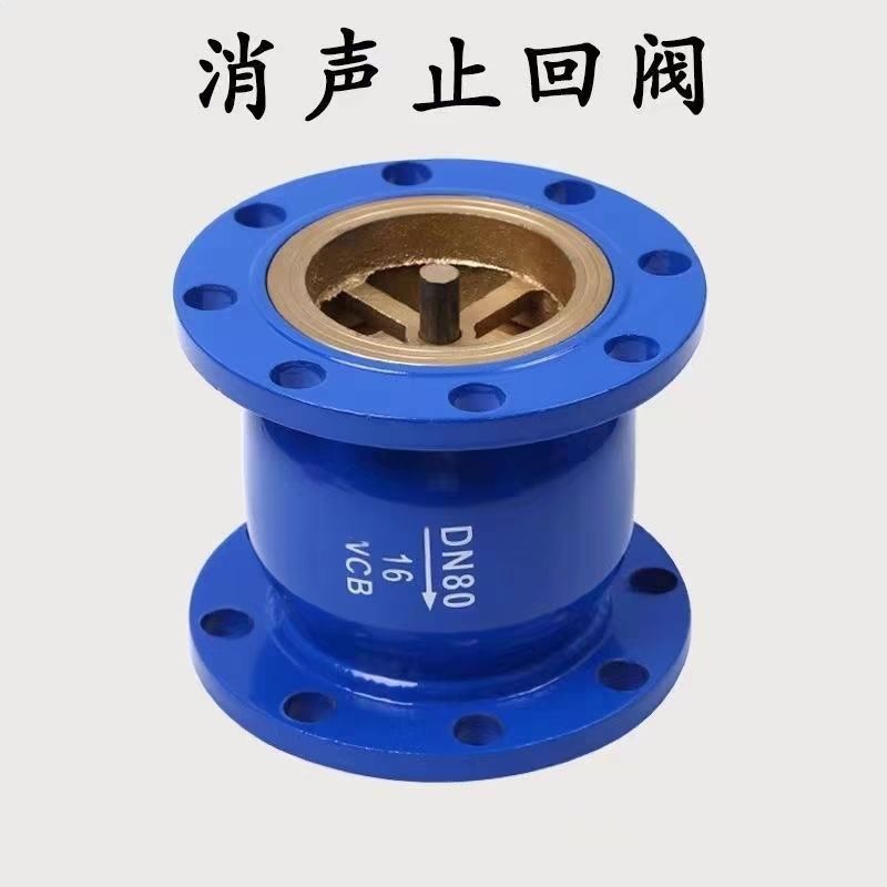 HC41X-16C碳钢法兰消声止回阀管道立式单向阀弹簧止逆阀DN80 100