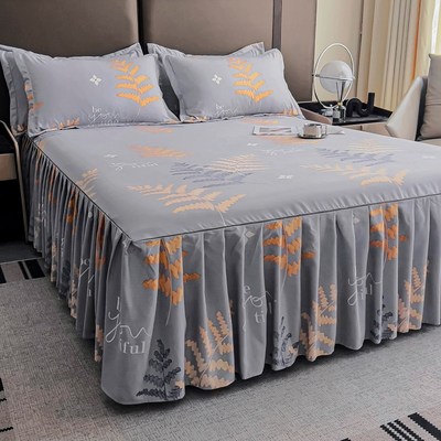 简约加厚磨毛床裙款床罩单件男135x200床套防尘遮丑180x220保护套