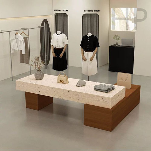 中岛台展示台长条简约店铺中间摆放台现代服装店陈列柜中岛桌子