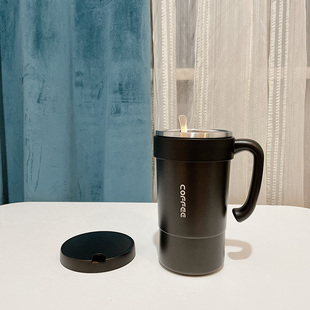 304不锈钢马克杯保温杯子带盖带勺子水杯女茶杯男办公家用咖啡杯