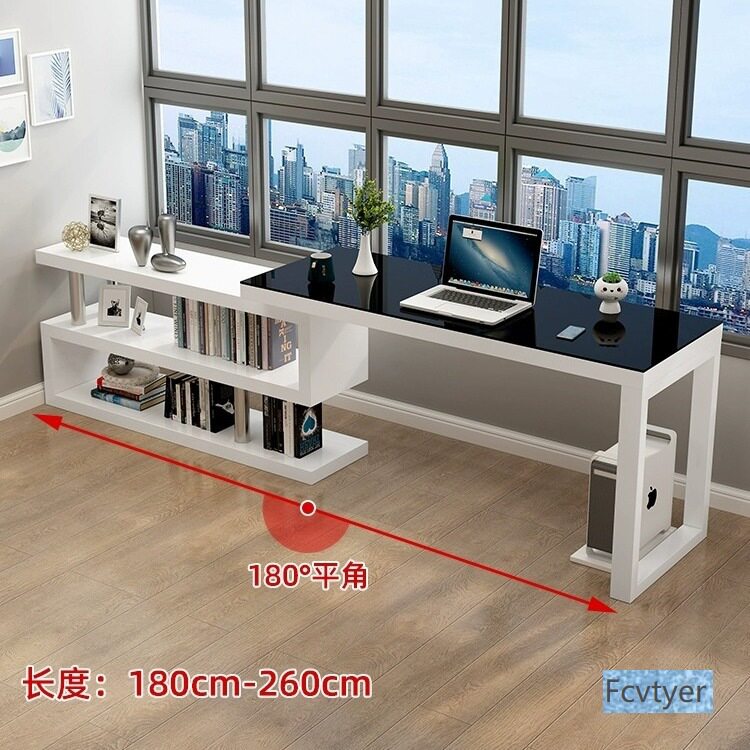 郝帮卧室书柜子家用转角简约简易书桌书架一体桌电脑台式桌学生出