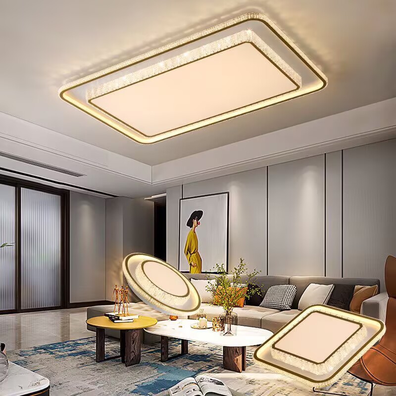 水晶客厅吸顶灯轻奢led长方形大厅灯2026年新款北欧现代卧室灯具