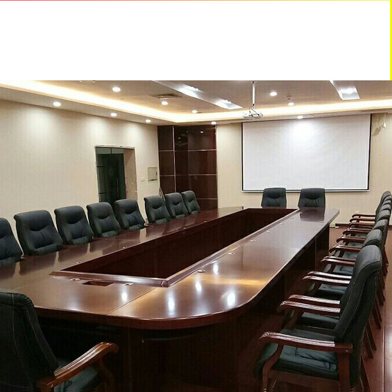苏州办公家具5米会议桌 商务可DING长条椭圆U型油漆贴木皮会议桌