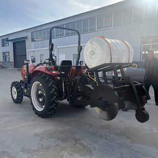 马路双锯片切割机 大水箱路面切缝机 牵引式开槽设备 一次成型