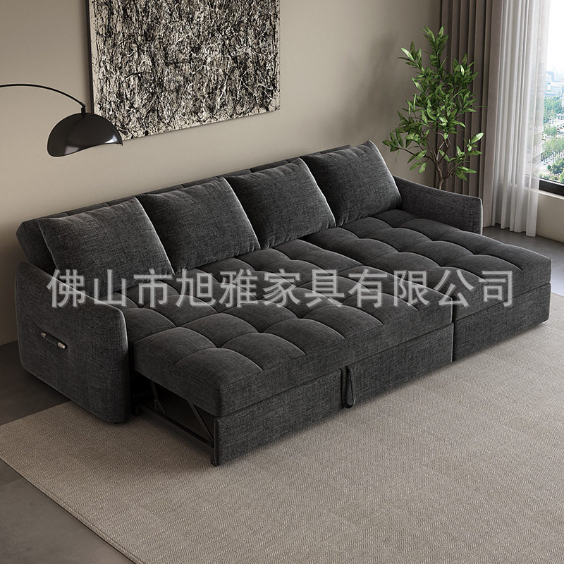 轻奢风组合款沙发床客厅小户型多功能坐卧两用新款转角贵妃布艺