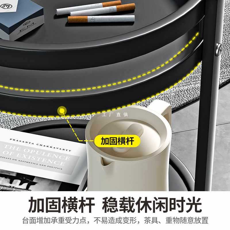 ?麻将机茶几双层棋牌室烟缸茶水架麻将桌边几茶水桌轻奢圆茶几