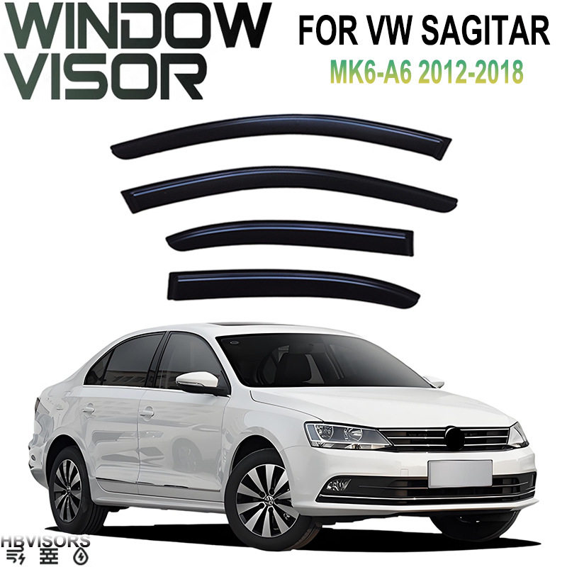 适用于2012-2018VW SAGITAR晴雨挡雨眉遮雨档黑武士Window visor