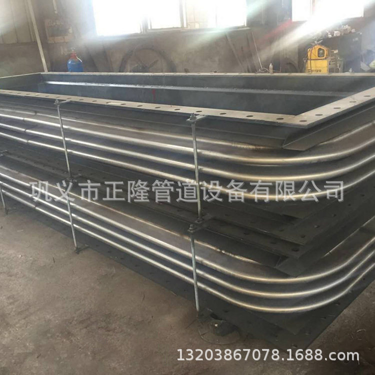 正隆厂家直销烟风道金属波纹补偿器 不锈钢矩形圆角波纹型膨胀节